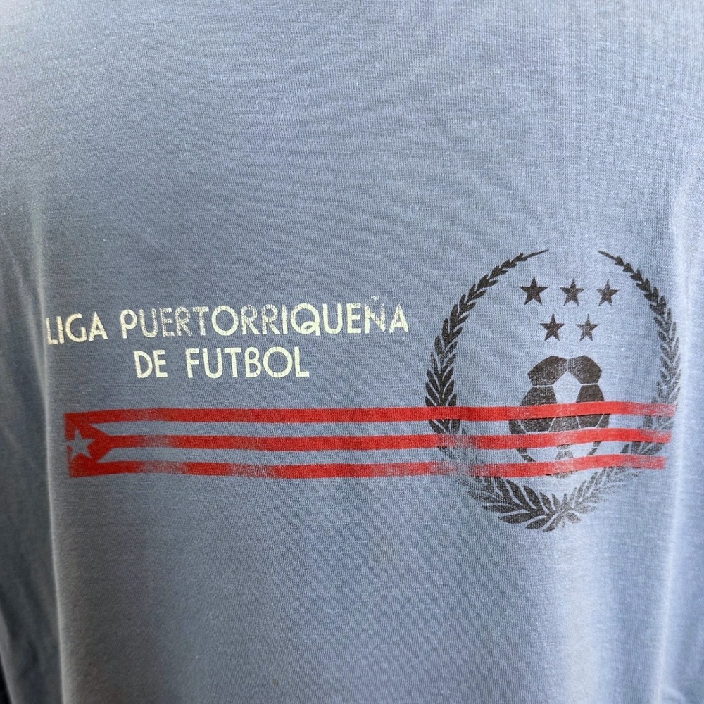 Blue Marlin Liga Puertorriquena De Futbol Graphic T-Shirt Blue XL Made in Peru